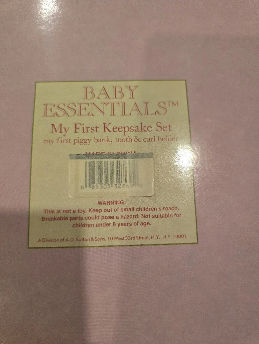 Baby's First Piggybank and Keepsake Set - Pink